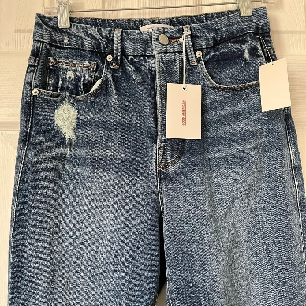 Good American Good Boy Double Slit Distressed Curvy Jeans 2/26